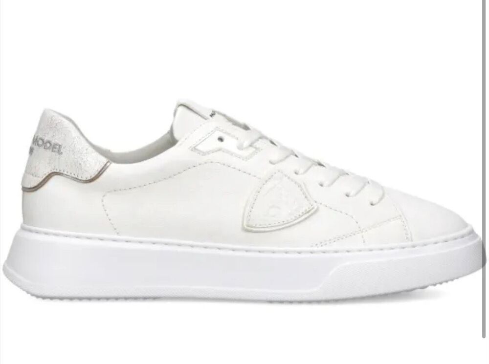 Philippe Model Temple White Leather Sneakers. Size 39.